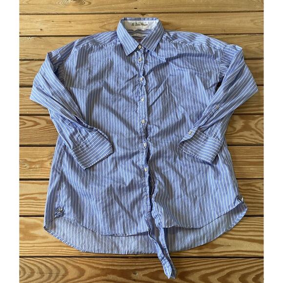 Le Sarte Pettegole Stripe Button Front Shirt Size 42 Women’s Blue - Picture 1 of 8